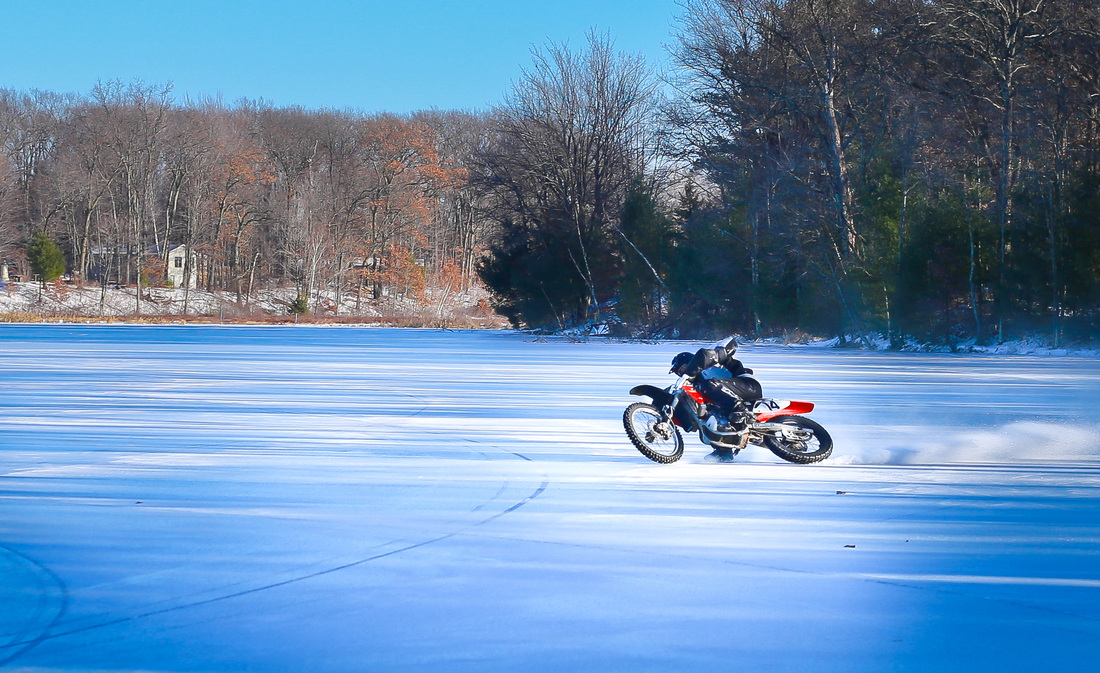 motorcycle ice riding