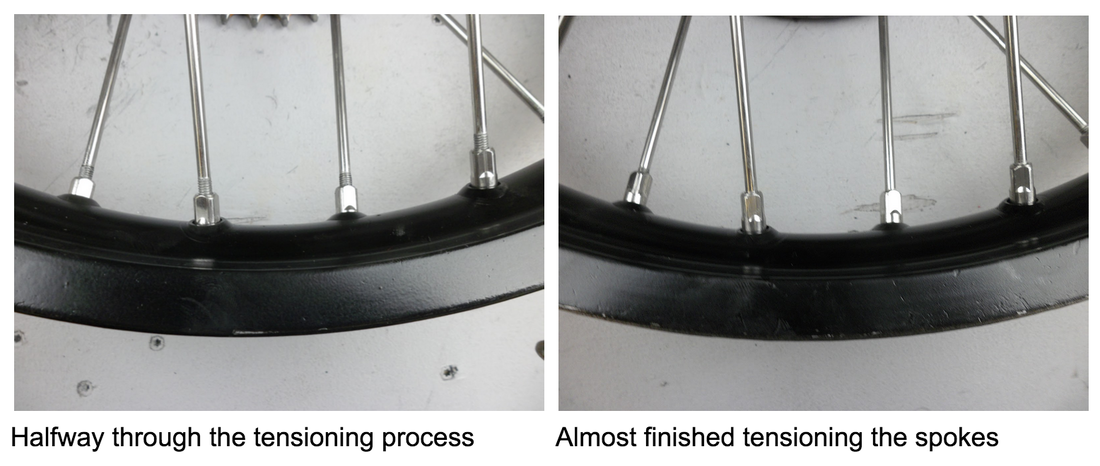The correct way to tension dirt bike spokes