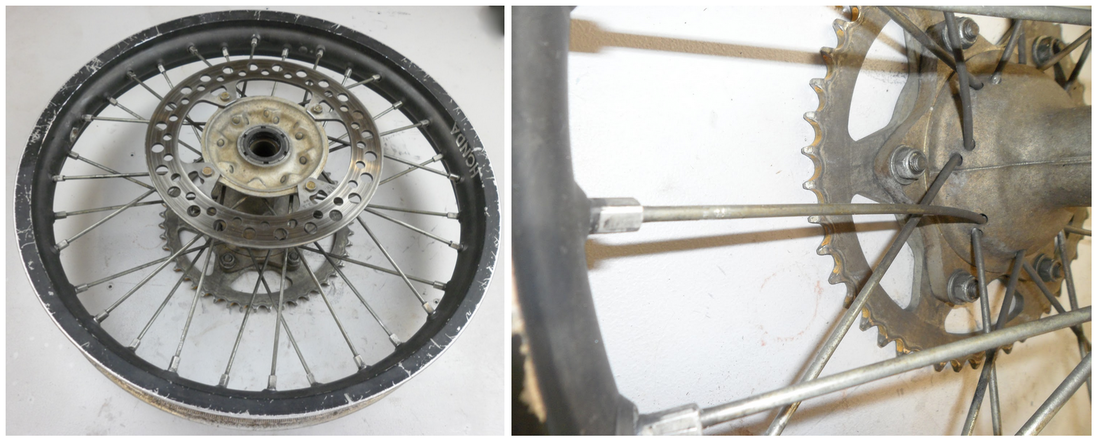 Example of a rim and spokes that needs replacing