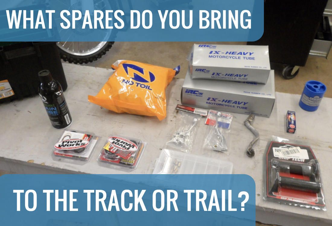 What spare parts do you bring to the track or trail for your dirt bike?